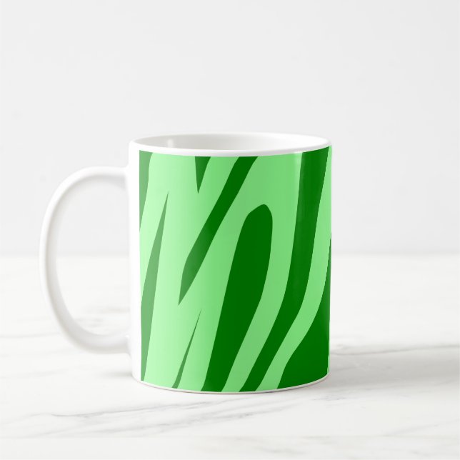 Grüne Tones Tiger Nahtloses Muster Kaffeetasse (Links)