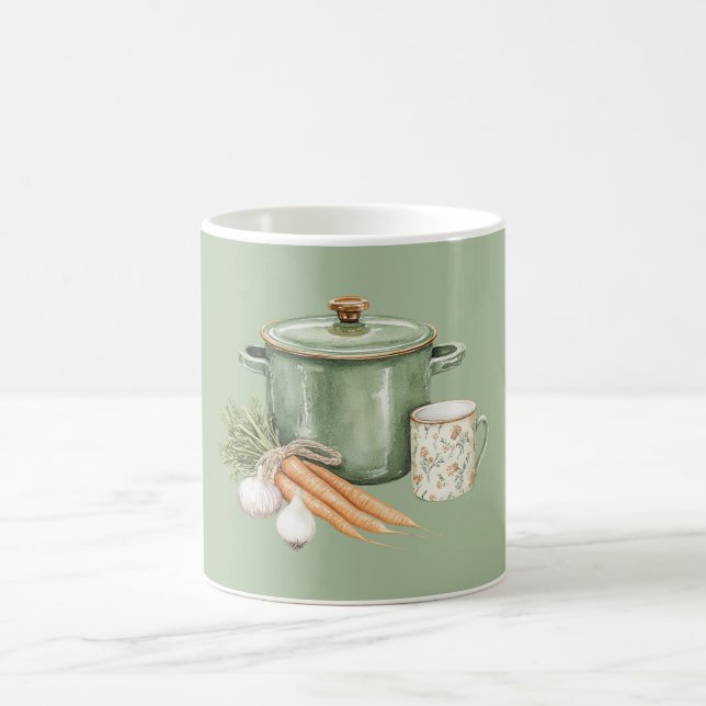 Grüne Topf Karotten  Kaffeetasse (Mittel)
