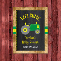Grüne Traktor Babydusche Begrüßungsdekor