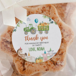 Grüne Traktorenhalter Runder Aufkleber