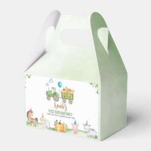 Grüne Traktorfarm Animals Birthday Gevor Box Geschenkschachtel