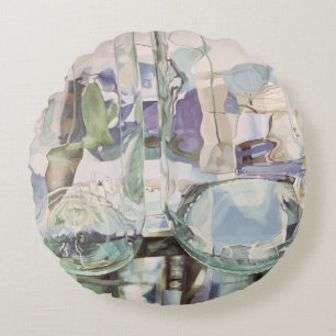 Grüne Transparenz Rundes Kissen