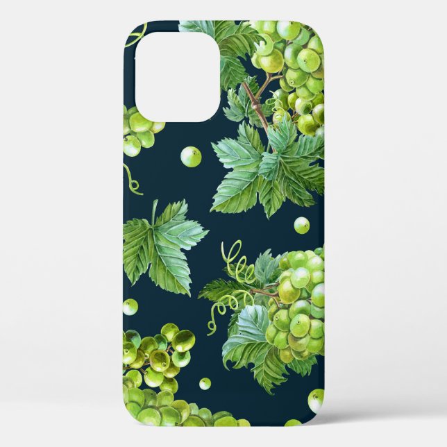 Grüne Traube: Dunkles Muster für die Wasserfarbe Case-Mate iPhone Hülle (Rückseite)