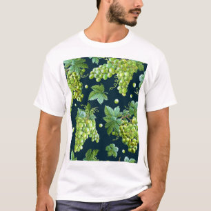 Grüne Traube: Dunkles Muster für die Wasserfarbe T-Shirt