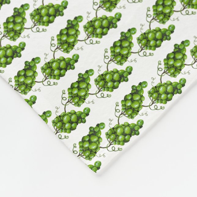 Grüne Trauben Fleece Blanket (Ecke)