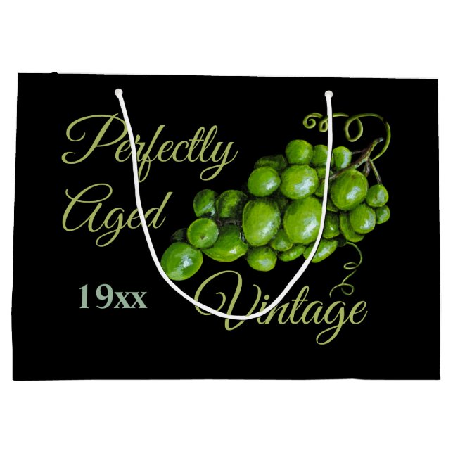 Grüne Trauben Große Geschenktasche Große Geschenktüte (Rückseite)