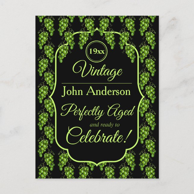 Grüne Trauben Postkarte (Vorderseite)