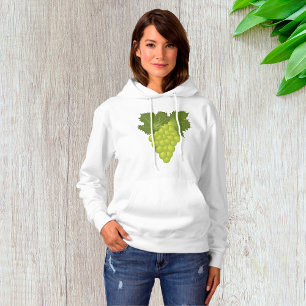Grüne Trauben Rebenblätter Frische Früchte Hoodie