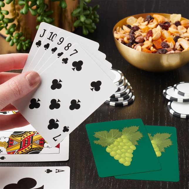 Grüne Trauben Rebenblätter Frische Früchte Spielkarten (Von Creator hochgeladen)