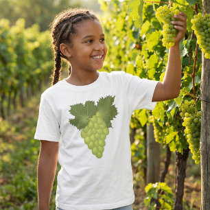 Grüne Trauben Rebenblätter Frische Früchte T-Shirt