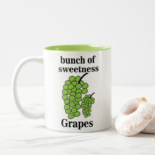 Grüne Trauben  Zweifarbige Tasse (Mit Donut)