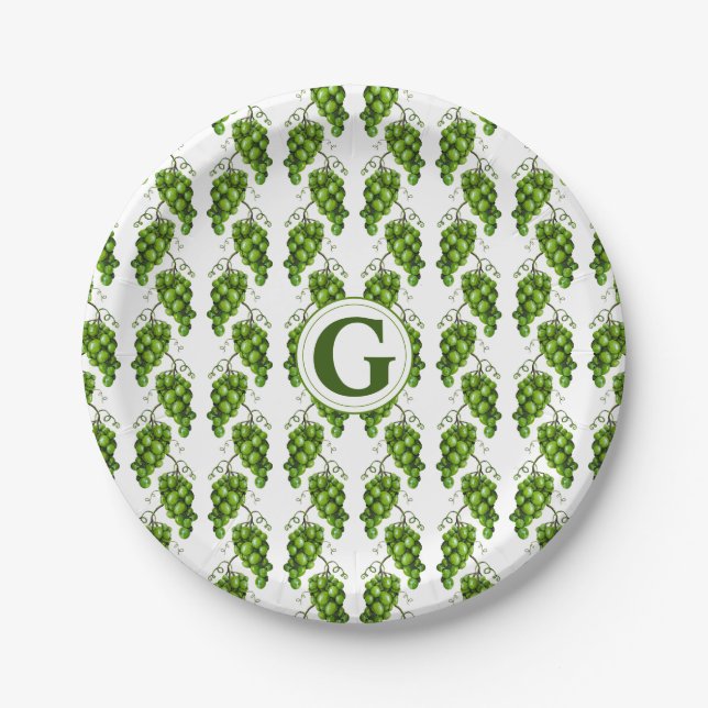 Grüne Traubenpapierplatte Pappteller (Vorderseite)