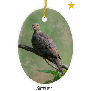 Grüne Trauer Dove Bird Malerei Jahr Weihnachten Keramik Ornament