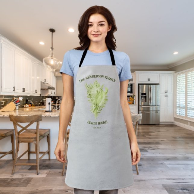 Grüne Tritonsschnecken-Schürze Schürze (Green Conch Shell Personalized Apron)