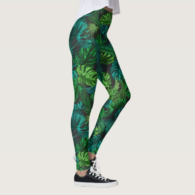 Grüne Tropen Leggings (Rechts)