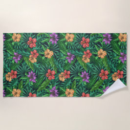 Grüne Tropen Strandtuch