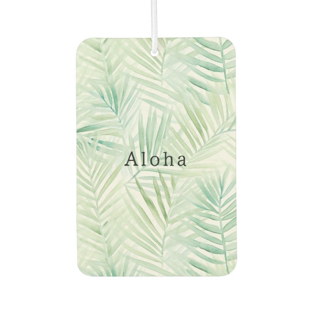 Grüne tropische Blätter Aloha Autolufterfrischer (Vorderseite)