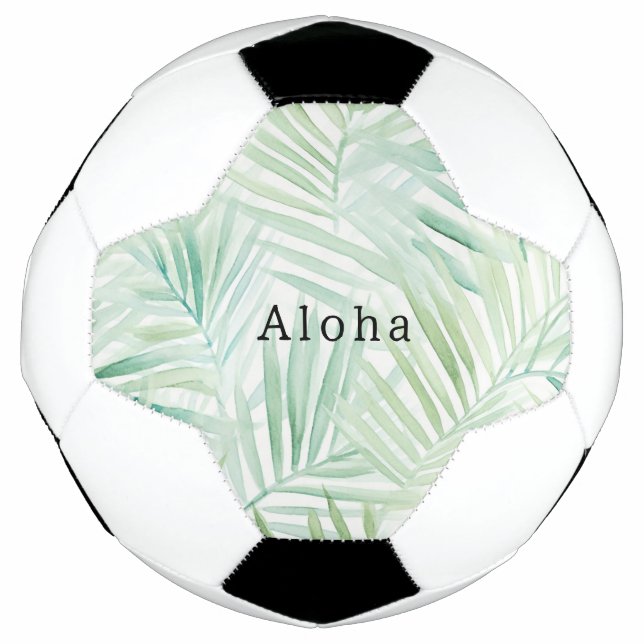 Grüne tropische Blätter Aloha Fußball (Vorderseite)