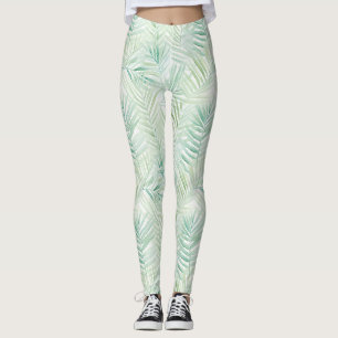 Grüne tropische Blätter Aloha Leggings