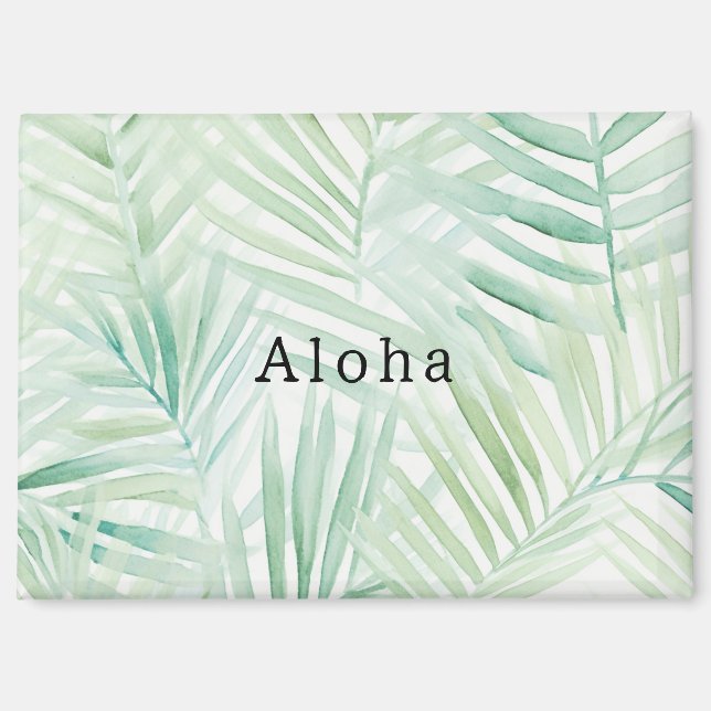Grüne tropische Blätter Aloha Magnet (Vorderseite)