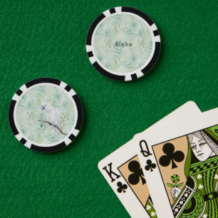 Grüne tropische Blätter Aloha Pokerchips