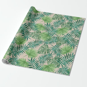Grüne tropische Blätter Neutral Boho Geschenkpapier
