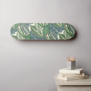Grüne tropische Blätter Skateboard