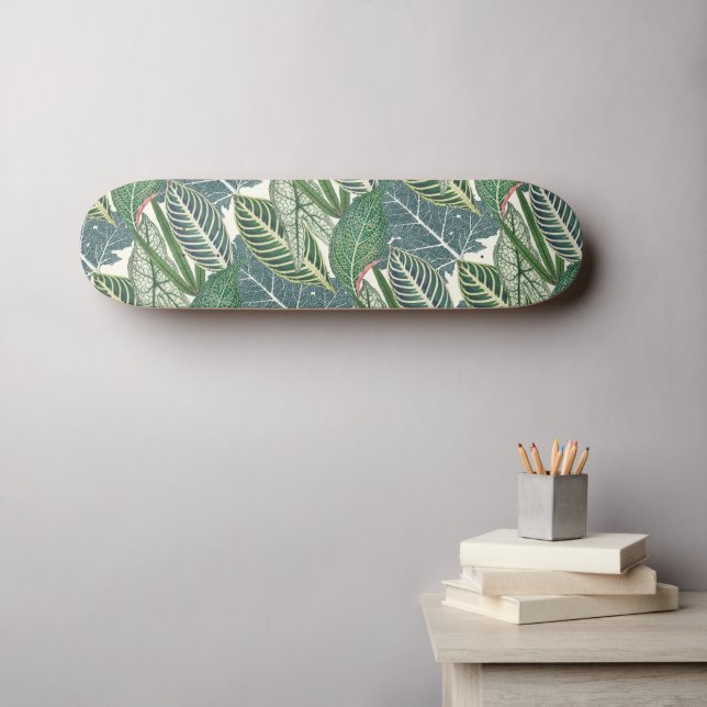 Grüne tropische Blätter Skateboard (Wandkunst (Horz))