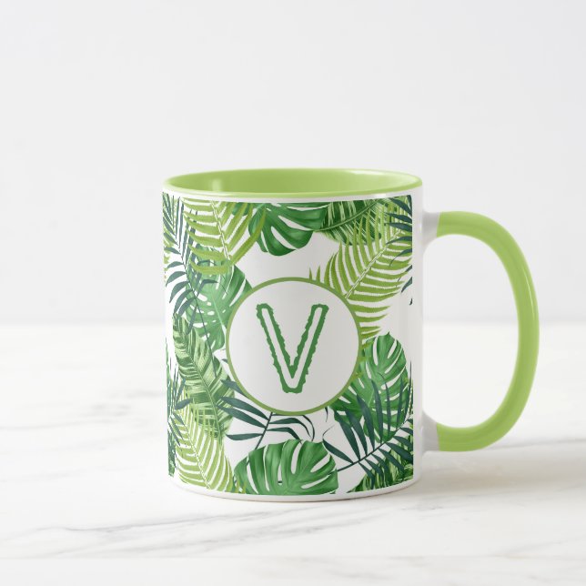 Grüne tropische Blätter V Tasse (Rechts)