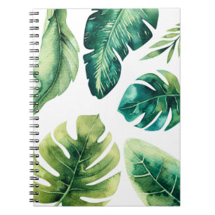 Grüne tropische Blätter Weißer eleganter Sommer Notizblock