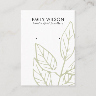 GRÜNE TROPISCHE GEBRAUCHSINFORMATION FAUNA EARRING VISITENKARTE