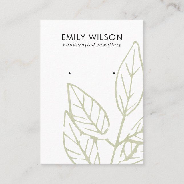 GRÜNE TROPISCHE GEBRAUCHSINFORMATION FAUNA EARRING VISITENKARTE (Vorderseite)