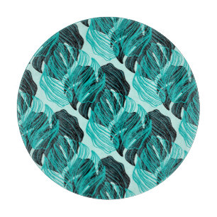 Grüne tropische Palmen Blätter Design. Schneidebrett