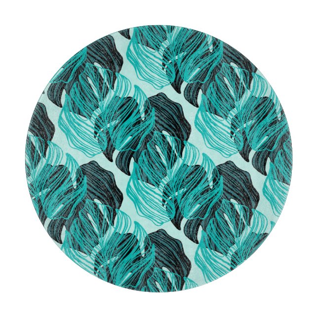 Grüne tropische Palmen Blätter Design. Schneidebrett (Vorderseite)