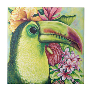 Grüne tropische Toucan vogel art Keramik Tile Fliese