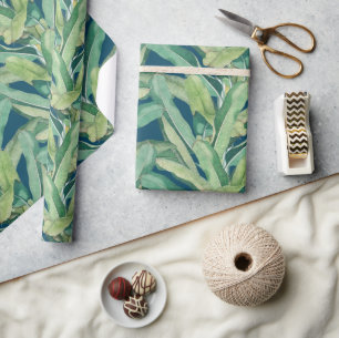 Grüne tropische Vintage-Bananenblätter Geschenkpapier