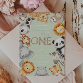 Grüne tropische Wildtiere Einladung