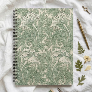 Grüne Tulpen William Morris Spiralblock  Notizblock