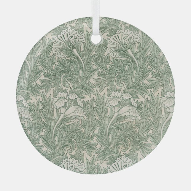 Grüne Tulpentapete Ornament Aus Glas (Vorderseite)