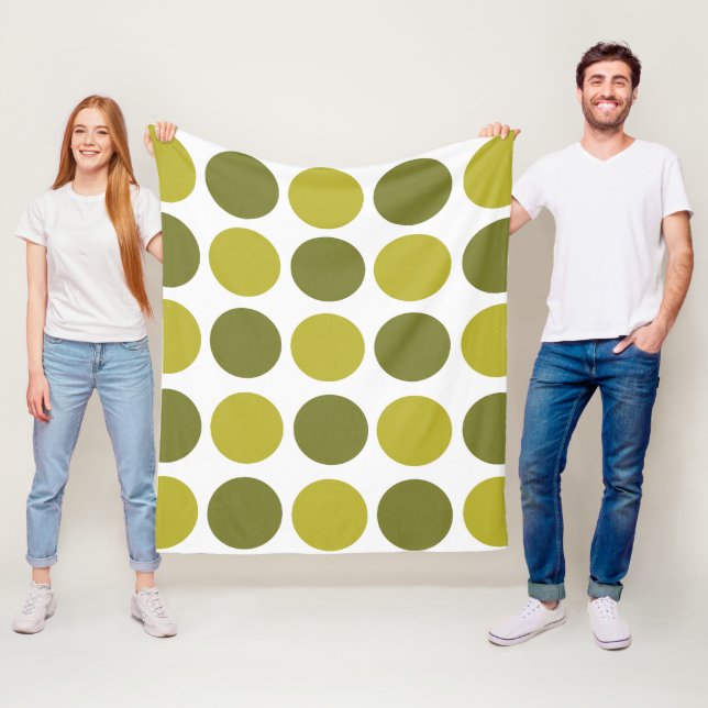 Grüne Tupfen  Fleecedecke (Beispiel)