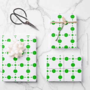 Grüne Tupfen, Tupfenmuster, Punkte, Gepunktet Geschenkpapier Set