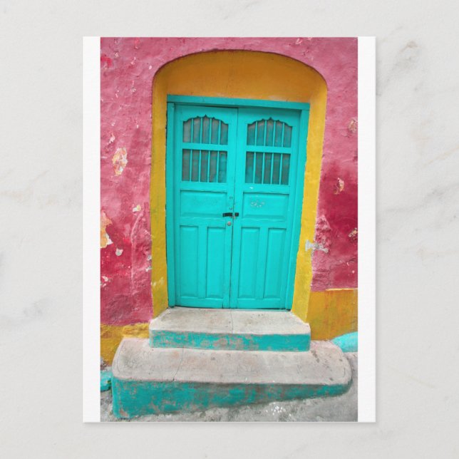 Grüne Türen, quasi aus Holz Postkarte (Vorderseite)