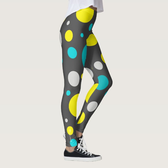 Grüne Türkisblöcke Abstrakte Leggings (Rechts)