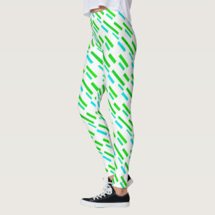 Grüne Türkisblöcke Abstrakte Leggings