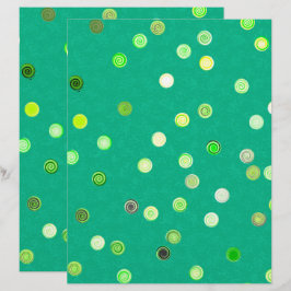 Grüne Twisty-Polka-Dot-Spirale 2-seitiges Schrottp