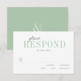 Grüne Typografie minimalistische Hochzeit RSVP