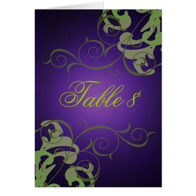 Grüne u. lila Rolle-Tabellen-Karte (Vorne)