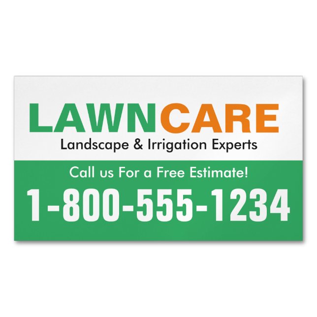 Grüne u. orange Zahl-Erinnerung Magnetische Visitenkarte (Vorderseite)