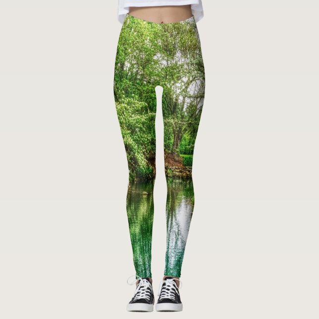 Grüne Überlegungen im Frühjahr Leggings (Vorderseite)