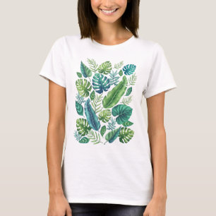 Grüne und Aquamarine tropische Palmen Banana Monst T-Shirt